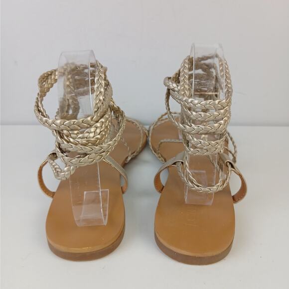 J.Crew SZ 10 Gold Braided Lace-Up Sandals Style BH869 NEW - Picture 4 of 8
